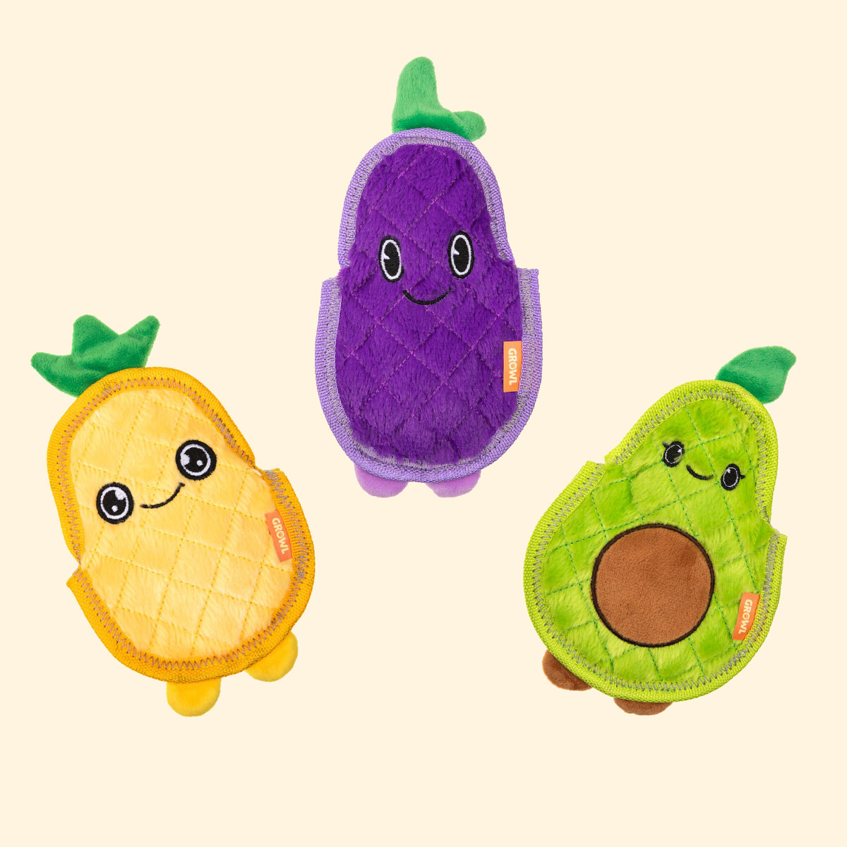 Flip Floppz - Fun and Durable Fruit and Vegetable Dog Toys by